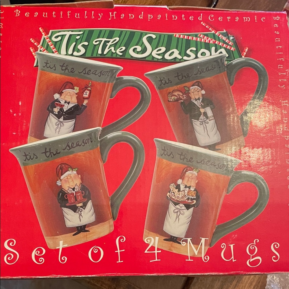 Certified international Tracy Flickinger  Ceramic “Tis The Season Mugs (4)